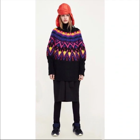 EUC Zara Multicolor Geometric Sweater - Picture 2 of 13